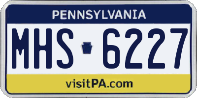 PA license plate MHS6227