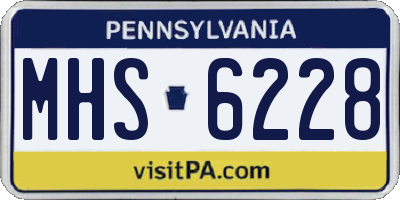 PA license plate MHS6228