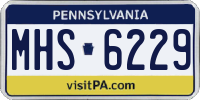 PA license plate MHS6229