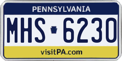 PA license plate MHS6230