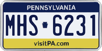 PA license plate MHS6231