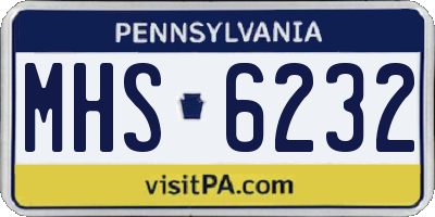 PA license plate MHS6232