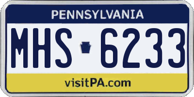 PA license plate MHS6233