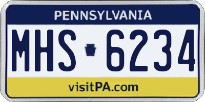 PA license plate MHS6234