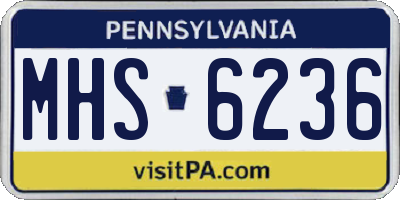 PA license plate MHS6236
