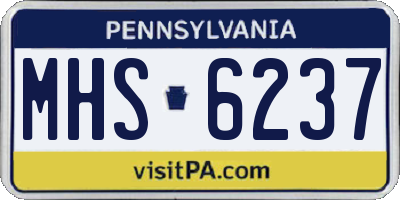 PA license plate MHS6237