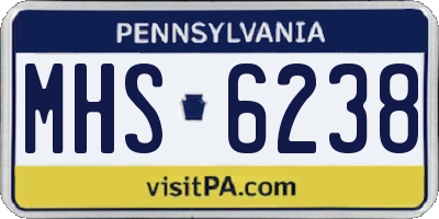 PA license plate MHS6238