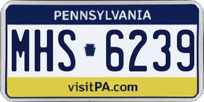 PA license plate MHS6239