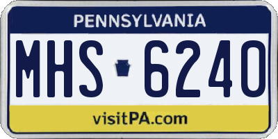 PA license plate MHS6240