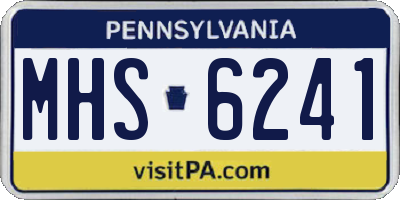 PA license plate MHS6241