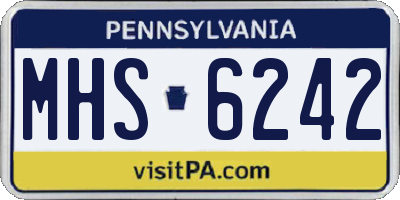 PA license plate MHS6242