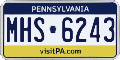 PA license plate MHS6243