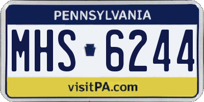 PA license plate MHS6244