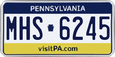PA license plate MHS6245