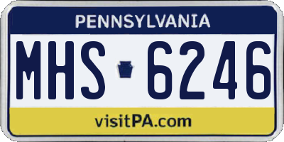 PA license plate MHS6246