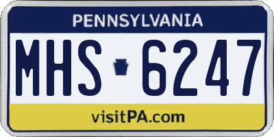PA license plate MHS6247