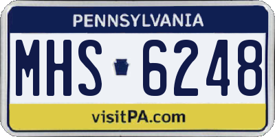 PA license plate MHS6248