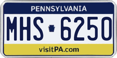 PA license plate MHS6250