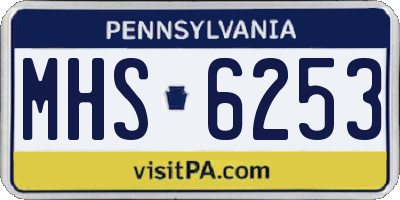 PA license plate MHS6253
