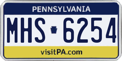 PA license plate MHS6254