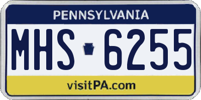 PA license plate MHS6255