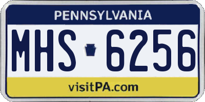 PA license plate MHS6256