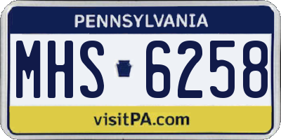 PA license plate MHS6258