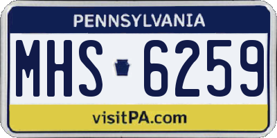 PA license plate MHS6259