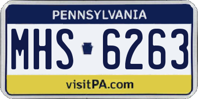 PA license plate MHS6263