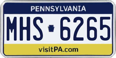 PA license plate MHS6265