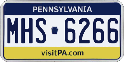 PA license plate MHS6266
