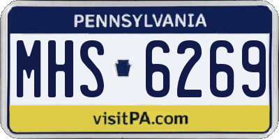PA license plate MHS6269