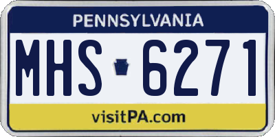 PA license plate MHS6271