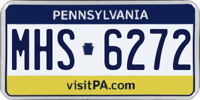 PA license plate MHS6272