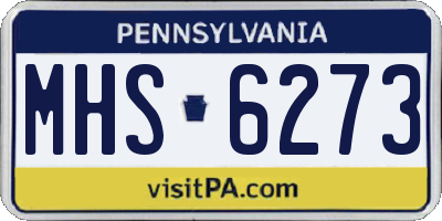PA license plate MHS6273