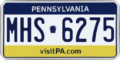PA license plate MHS6275