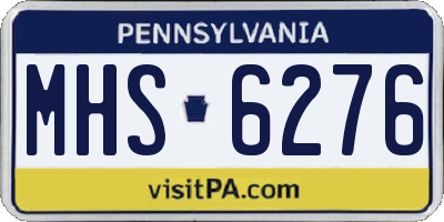 PA license plate MHS6276