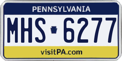 PA license plate MHS6277