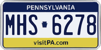 PA license plate MHS6278