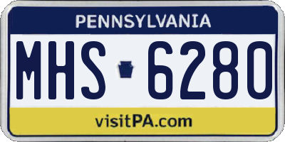 PA license plate MHS6280