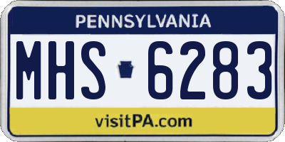 PA license plate MHS6283