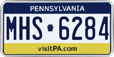 PA license plate MHS6284