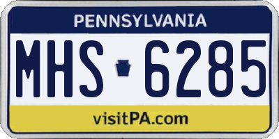 PA license plate MHS6285
