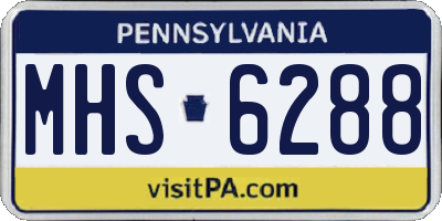 PA license plate MHS6288