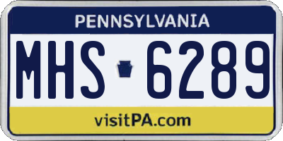 PA license plate MHS6289