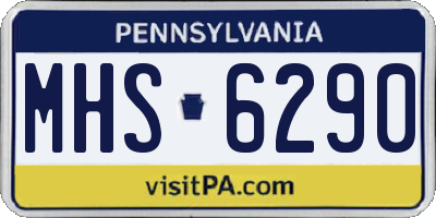 PA license plate MHS6290