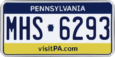 PA license plate MHS6293
