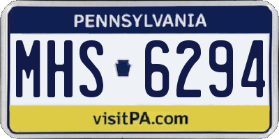 PA license plate MHS6294