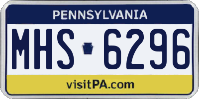 PA license plate MHS6296