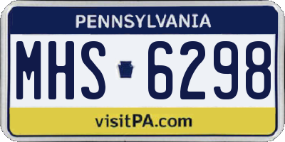 PA license plate MHS6298